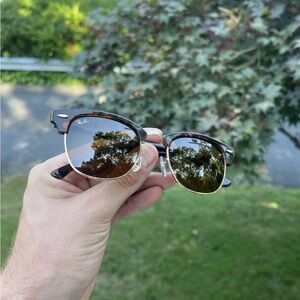 ray-ban black and brown sunglasses